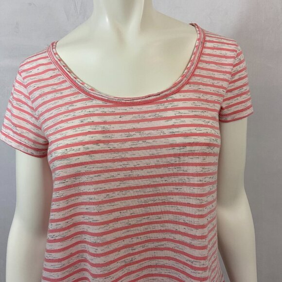 Calvin Klein Women's Top Scoop Neck Short Sleeve Striped Sz M Teardrop Back NWOT - Picture 2 of 8